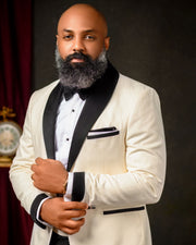 Rasmey Ivory Tuxedo Suit