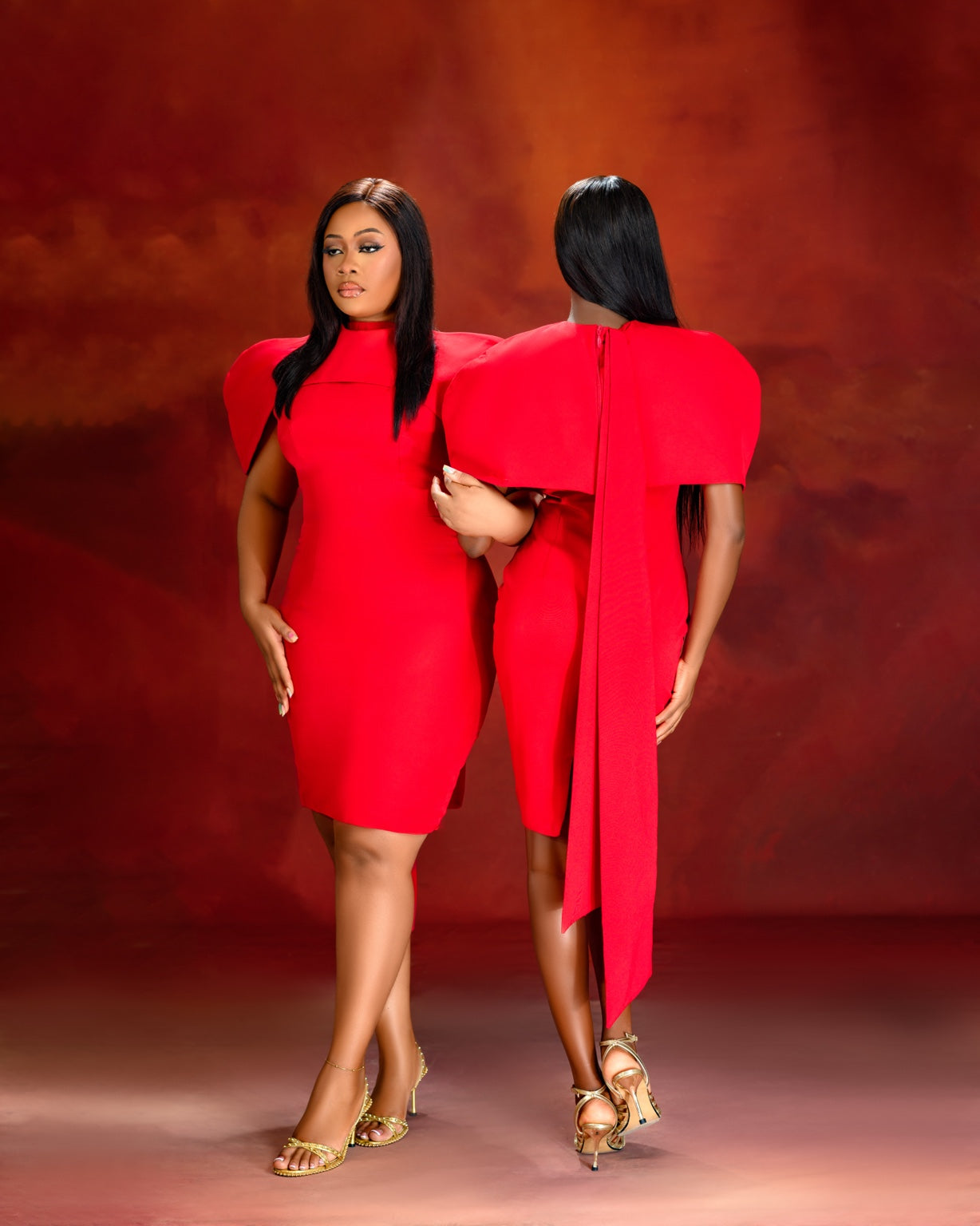 Scarlet Cape Dress-6