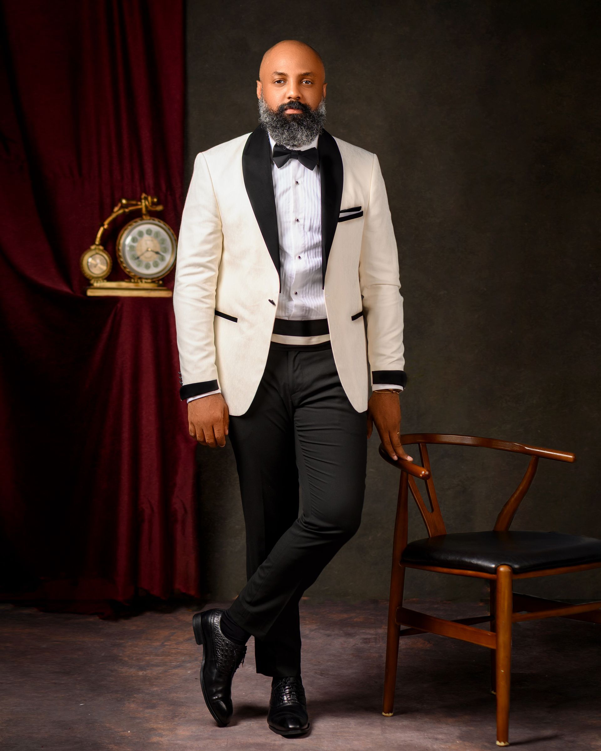 Rasmey Ivory Tuxedo Suit