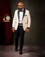 Rasmey Ivory Tuxedo Suit