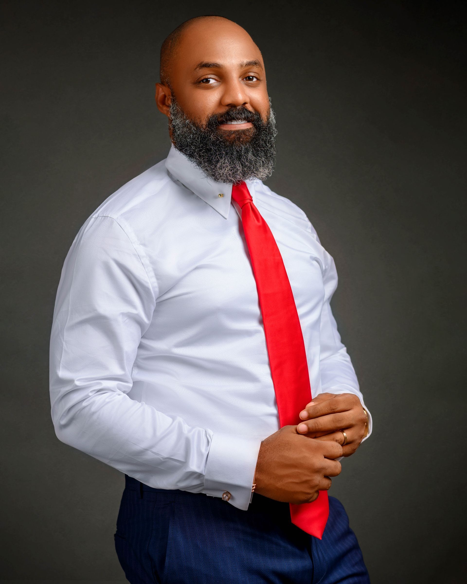 Biz Classic Pin Collar Long Sleeve Shirt