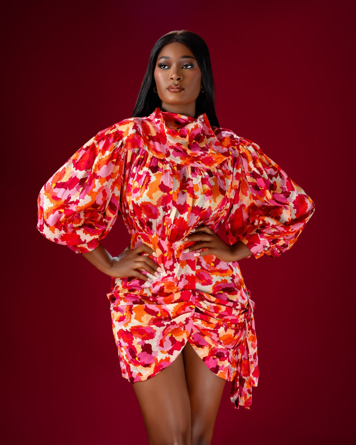 Solaris  Draped  Mini Dress-7