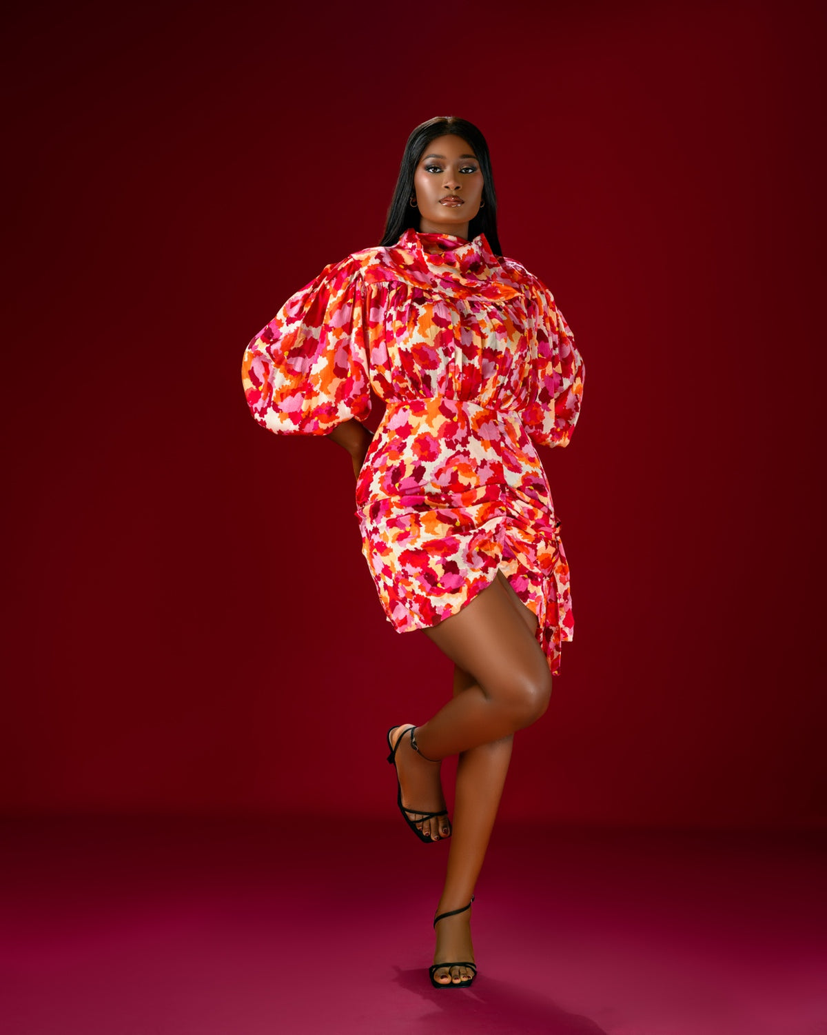 Solaris  Draped  Mini Dress-3