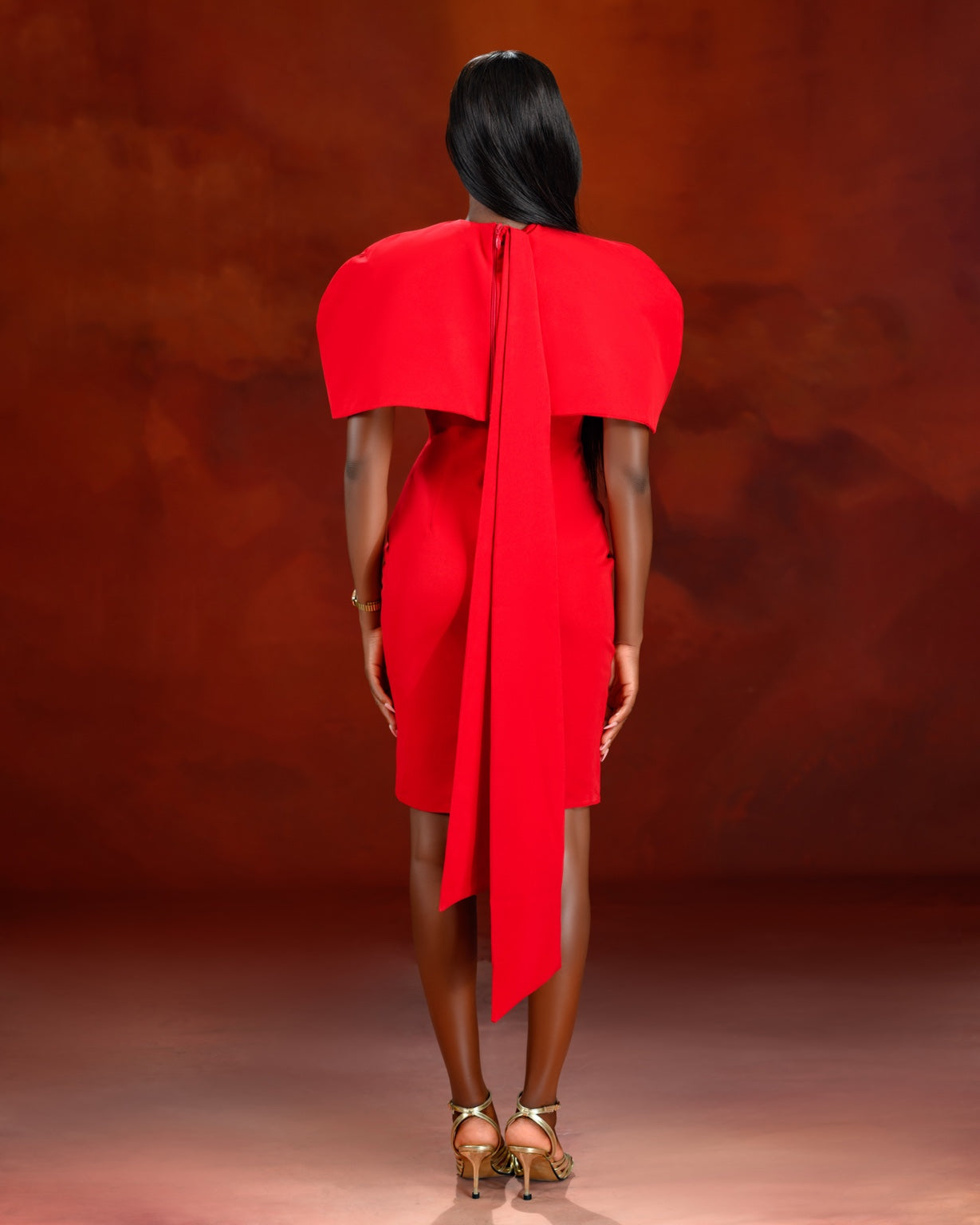 Scarlet Cape Dress-2