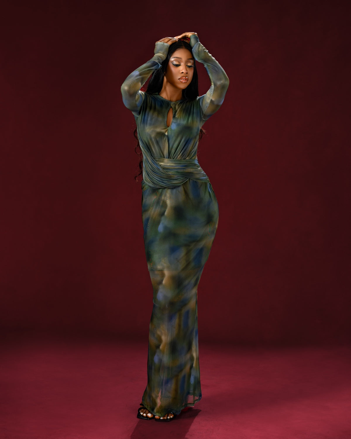 Mirage Mesh Maxi Dress-6