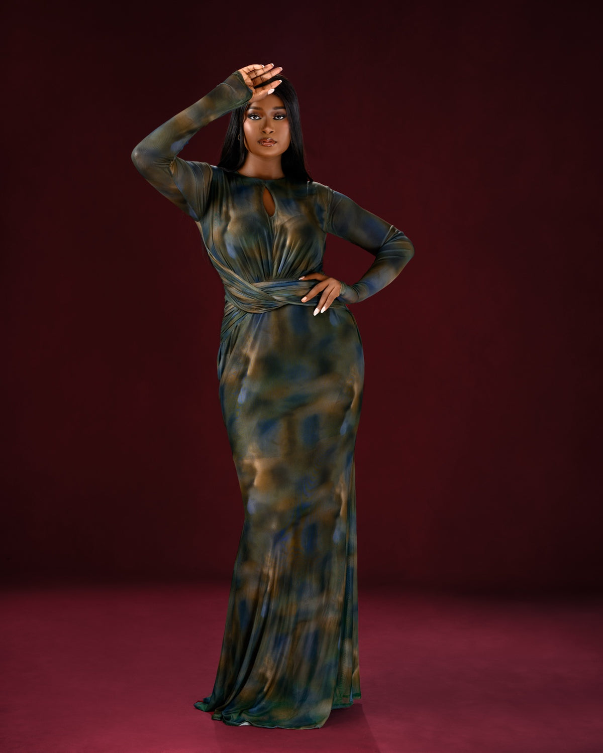 Mirage Mesh Maxi Dress-2