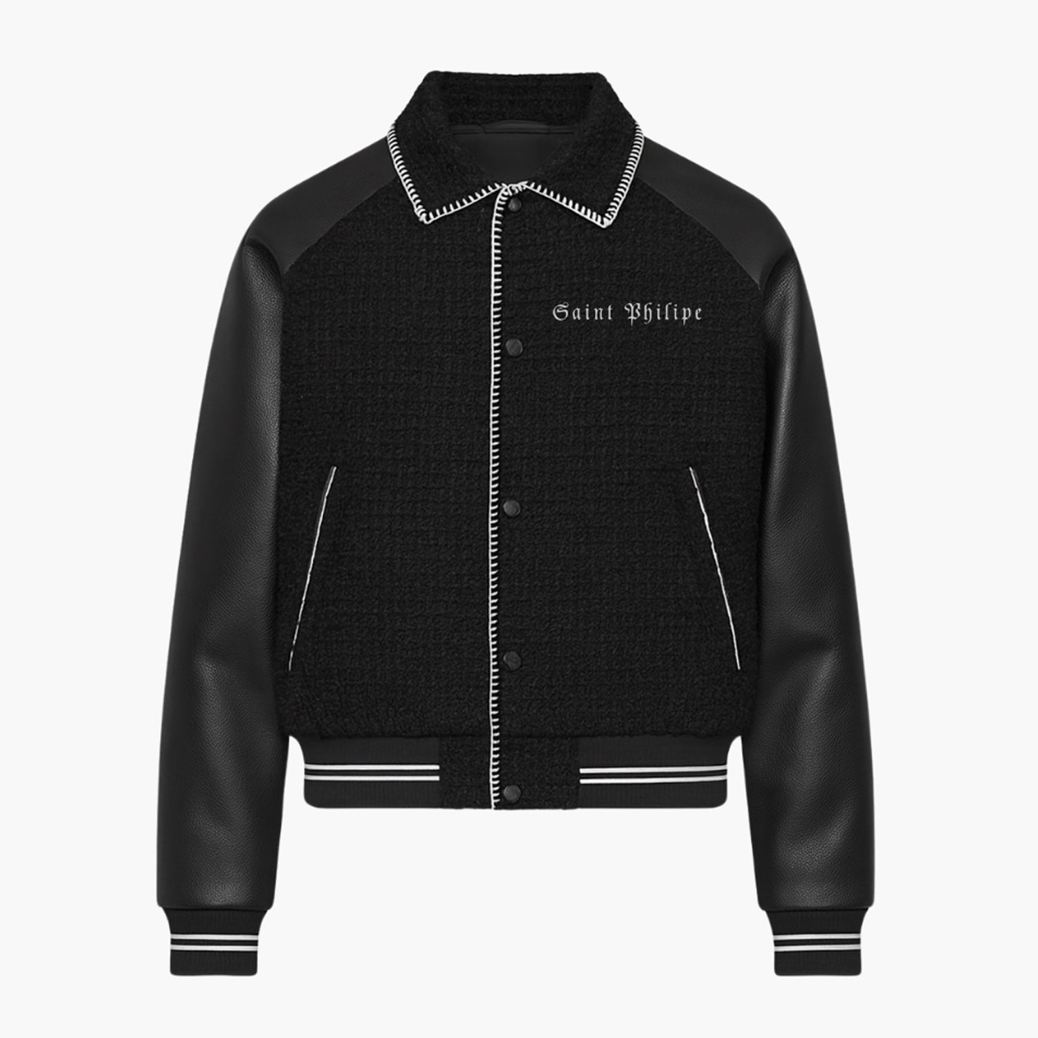 Saint Philippe Noir Varsity Jacket