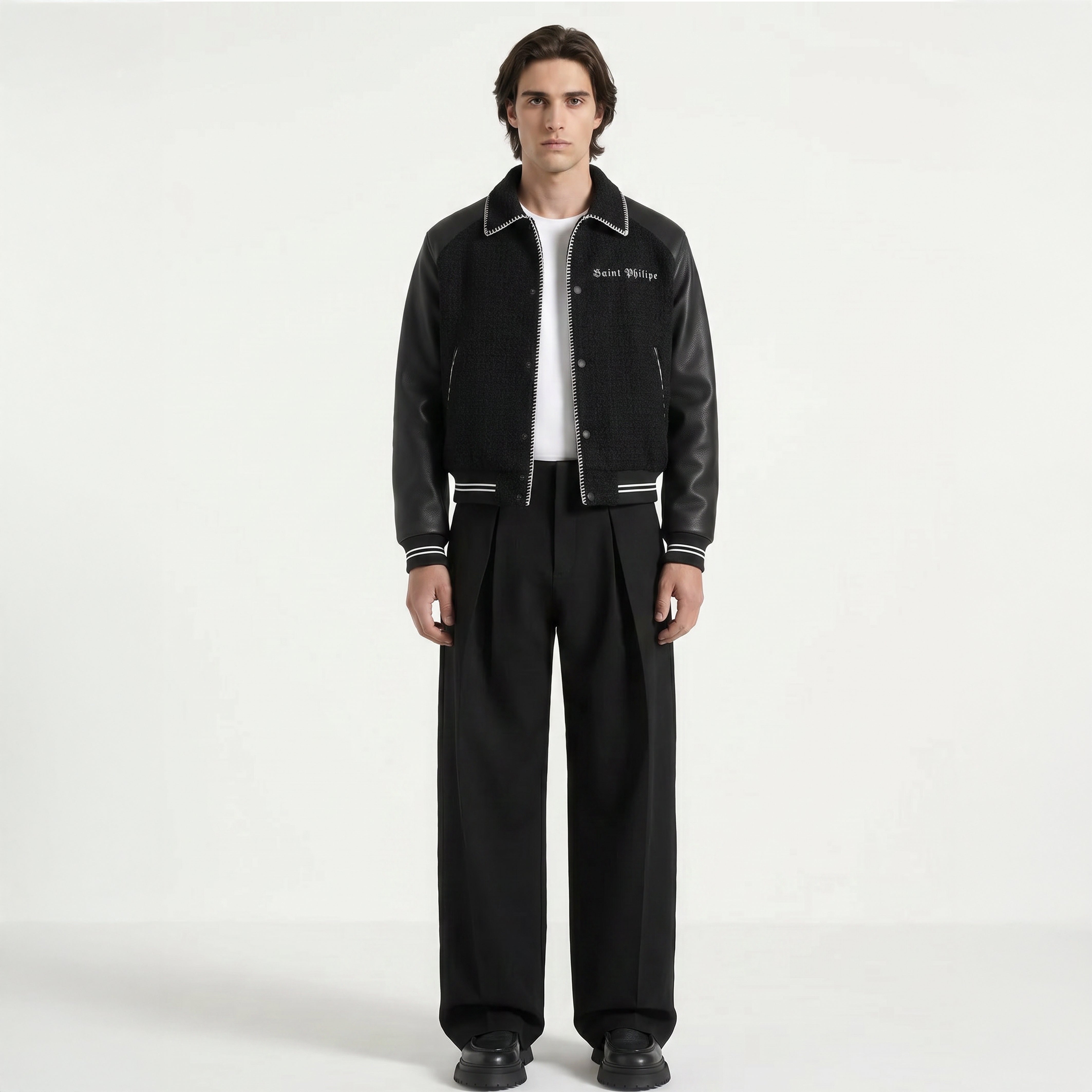 Saint Philippe Noir Varsity Jacket-3