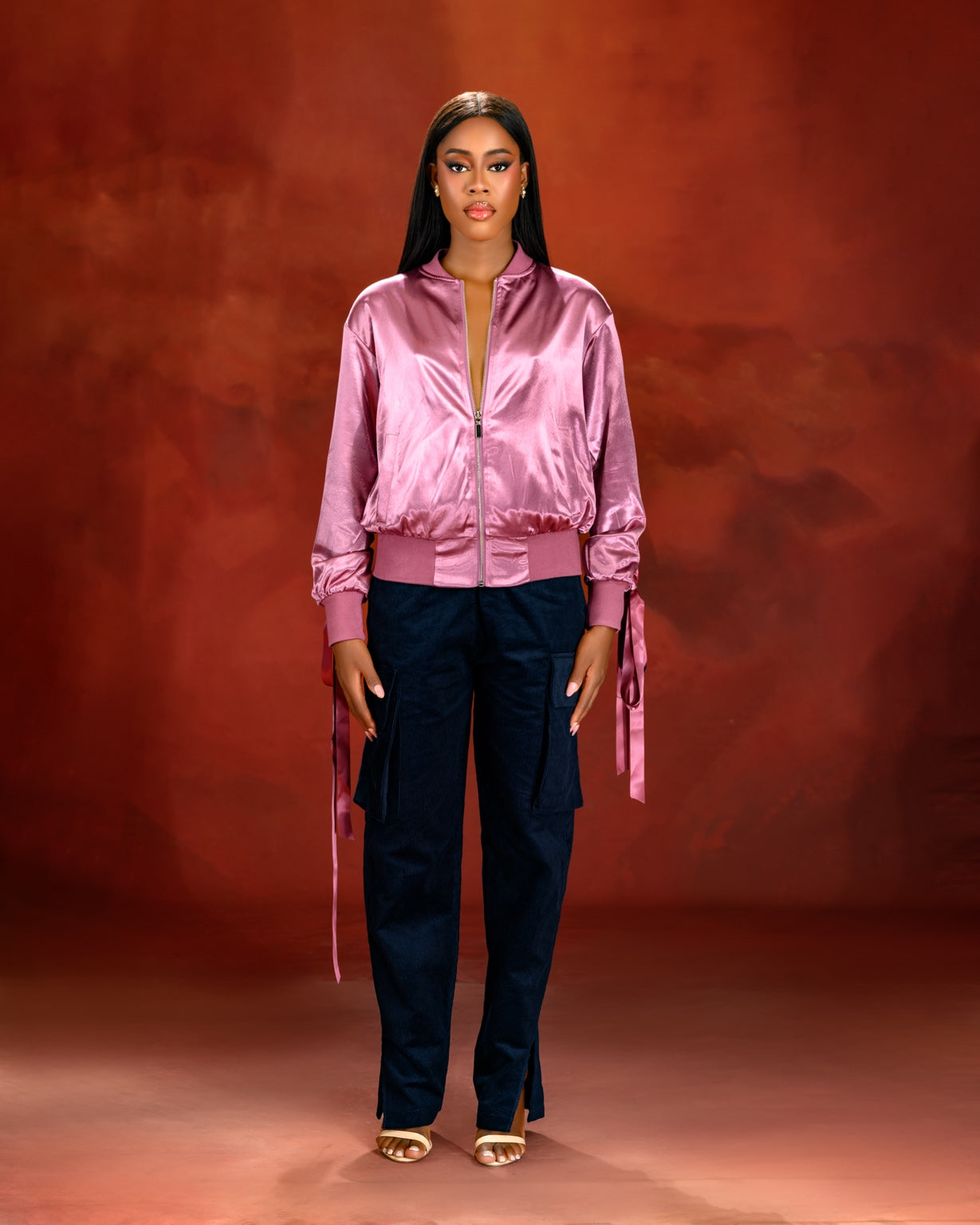 Luna Satin Bomber Jacket-7