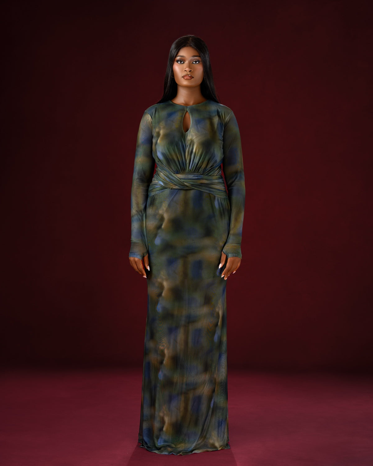 Mirage Mesh Maxi Dress-5