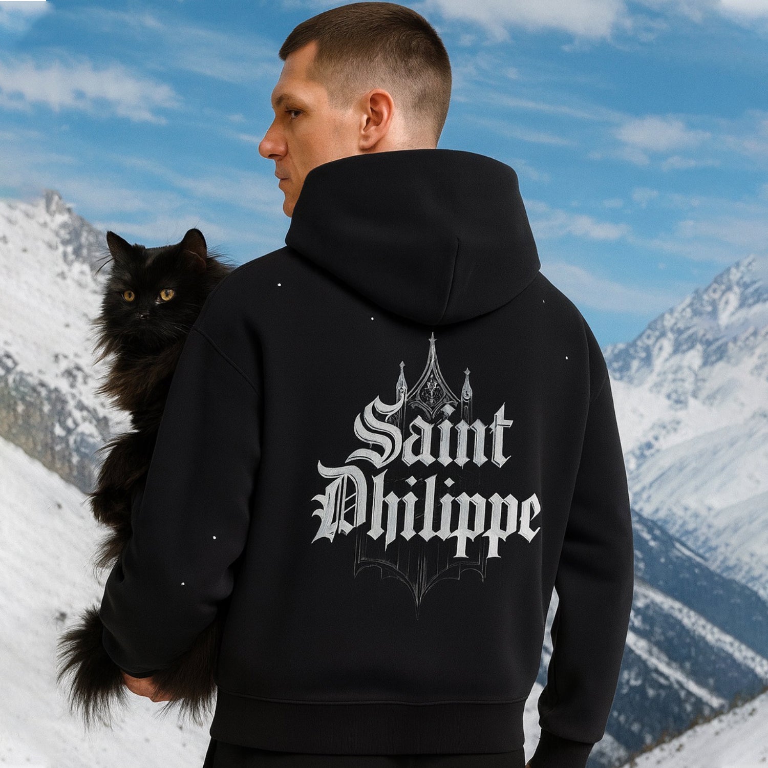 Saint Philippe Cathedral Noir Hoodie-6