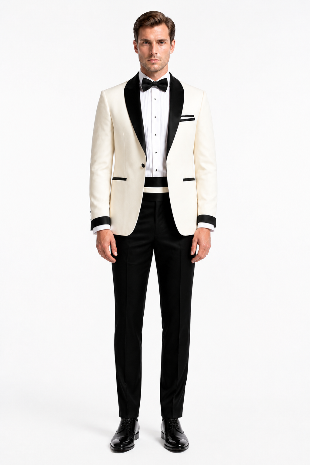 Rasmey Ivory Tuxedo Suit
