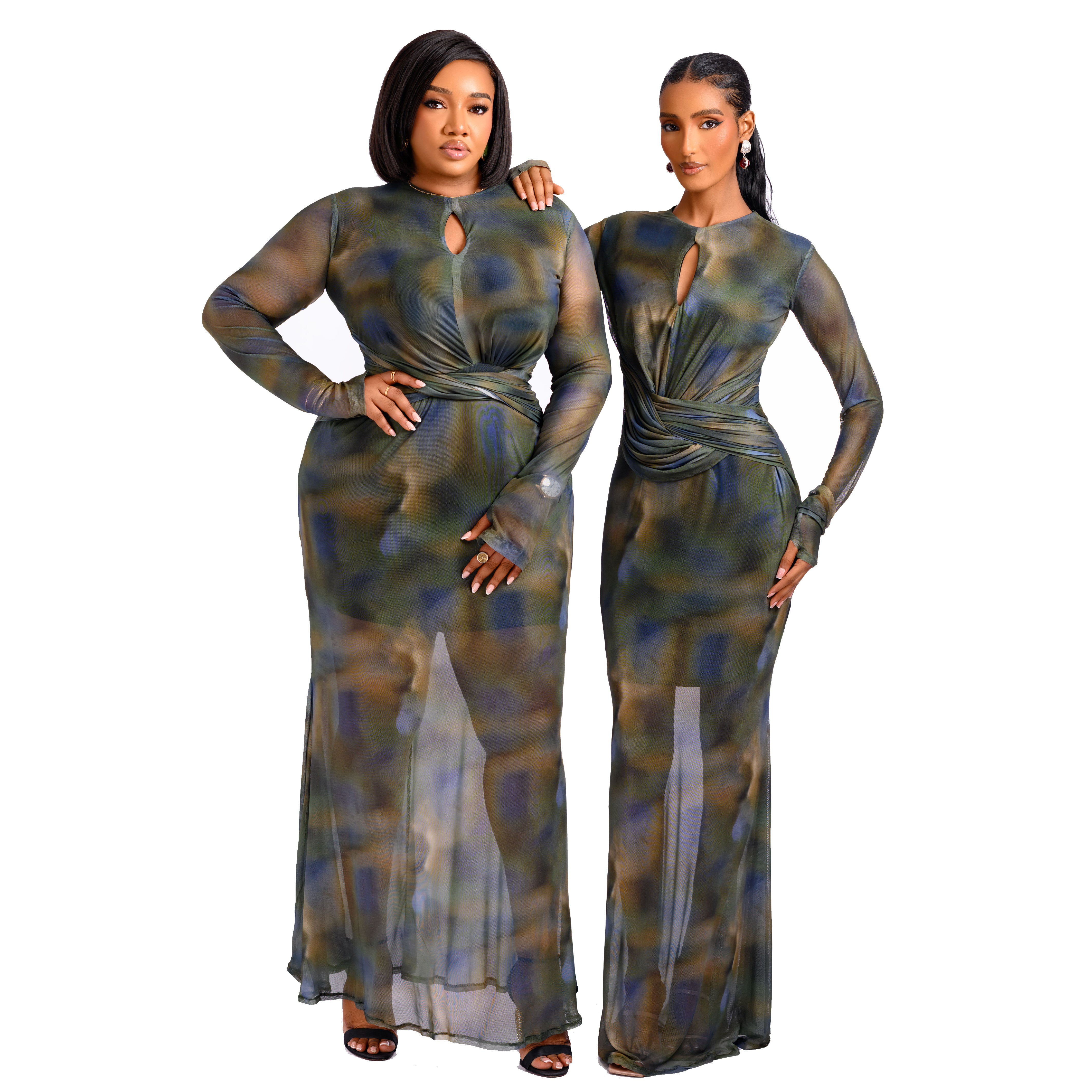 Mirage Mesh Maxi Dress-3