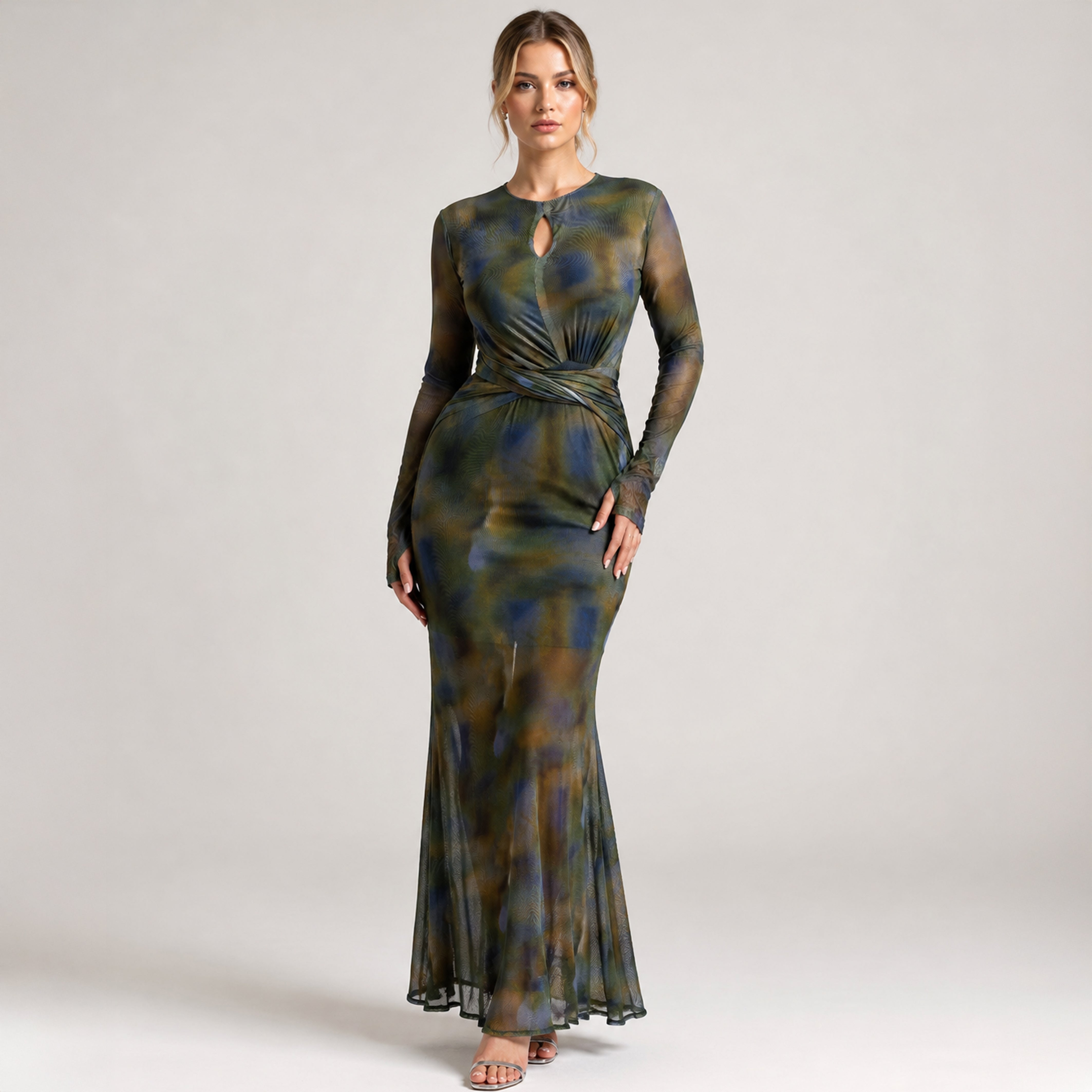 Mirage Mesh Maxi Dress-2