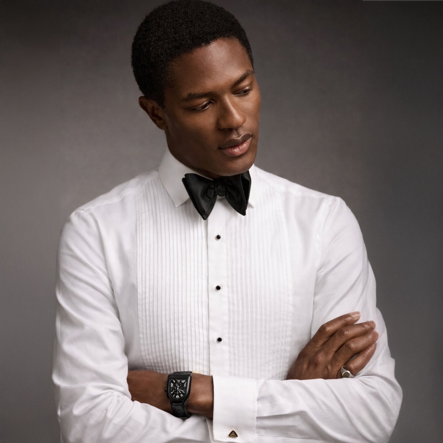 Classic Pleated Tuxedo Shirt-4