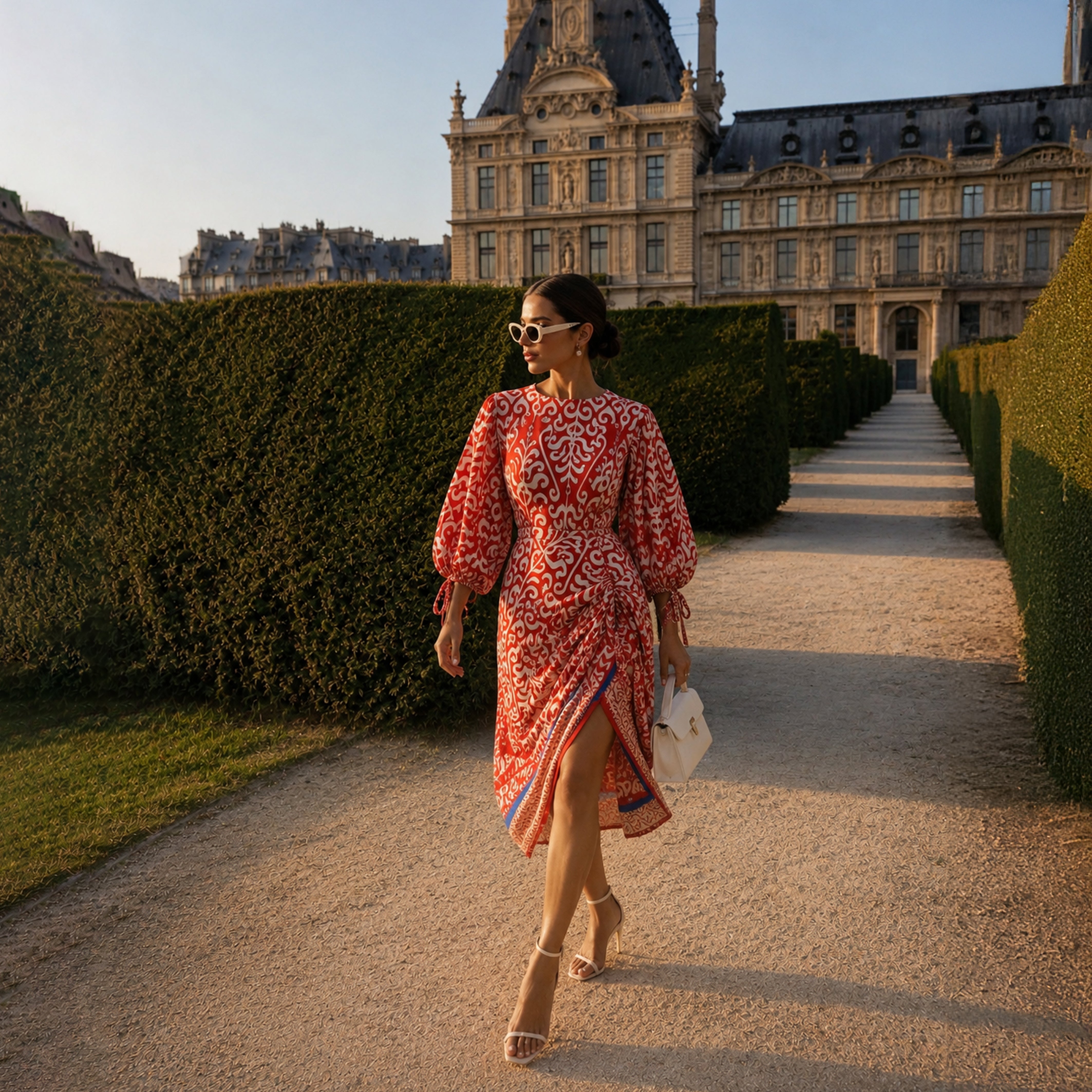 Vermillion Drape Dress-3