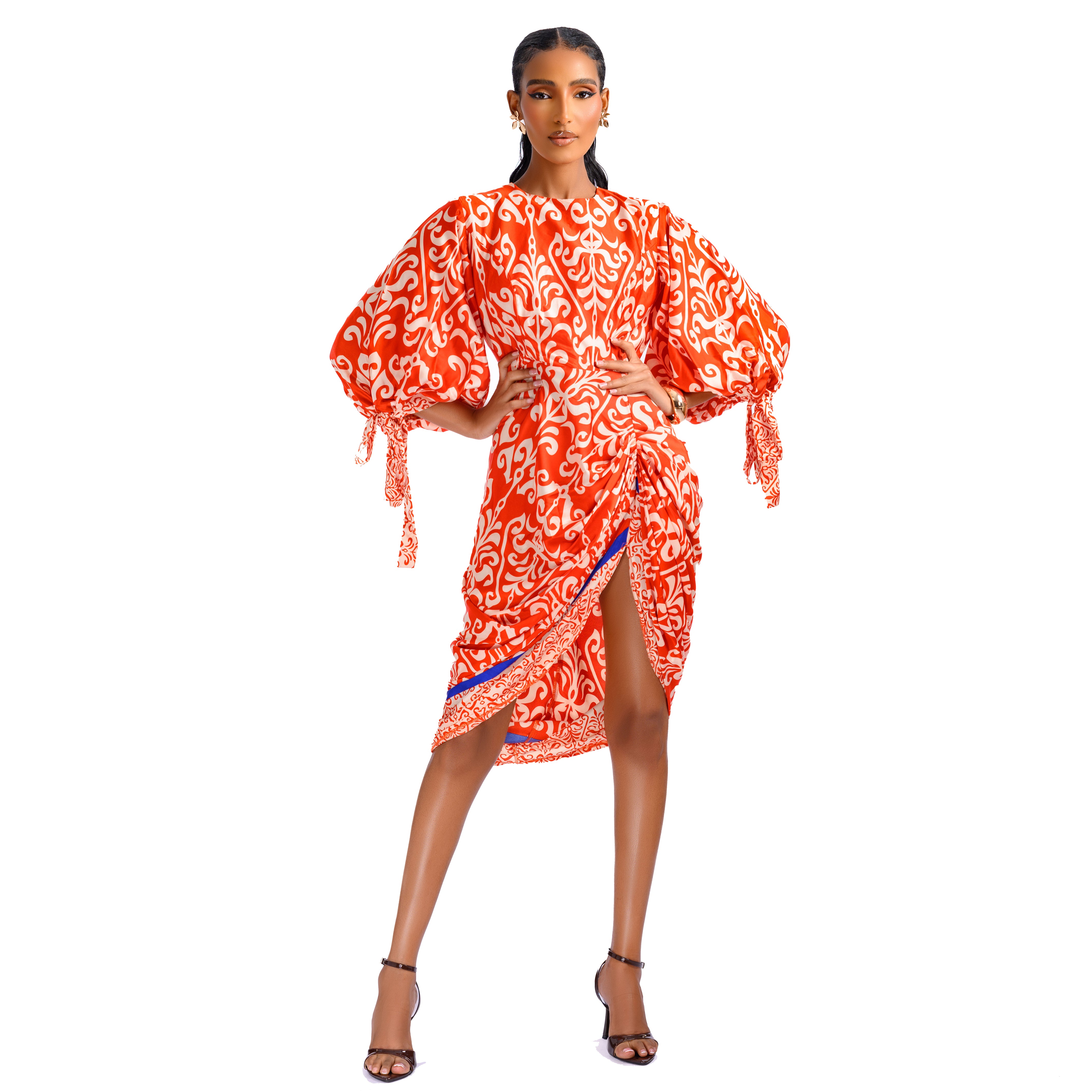 Vermillion Drape Dress-5