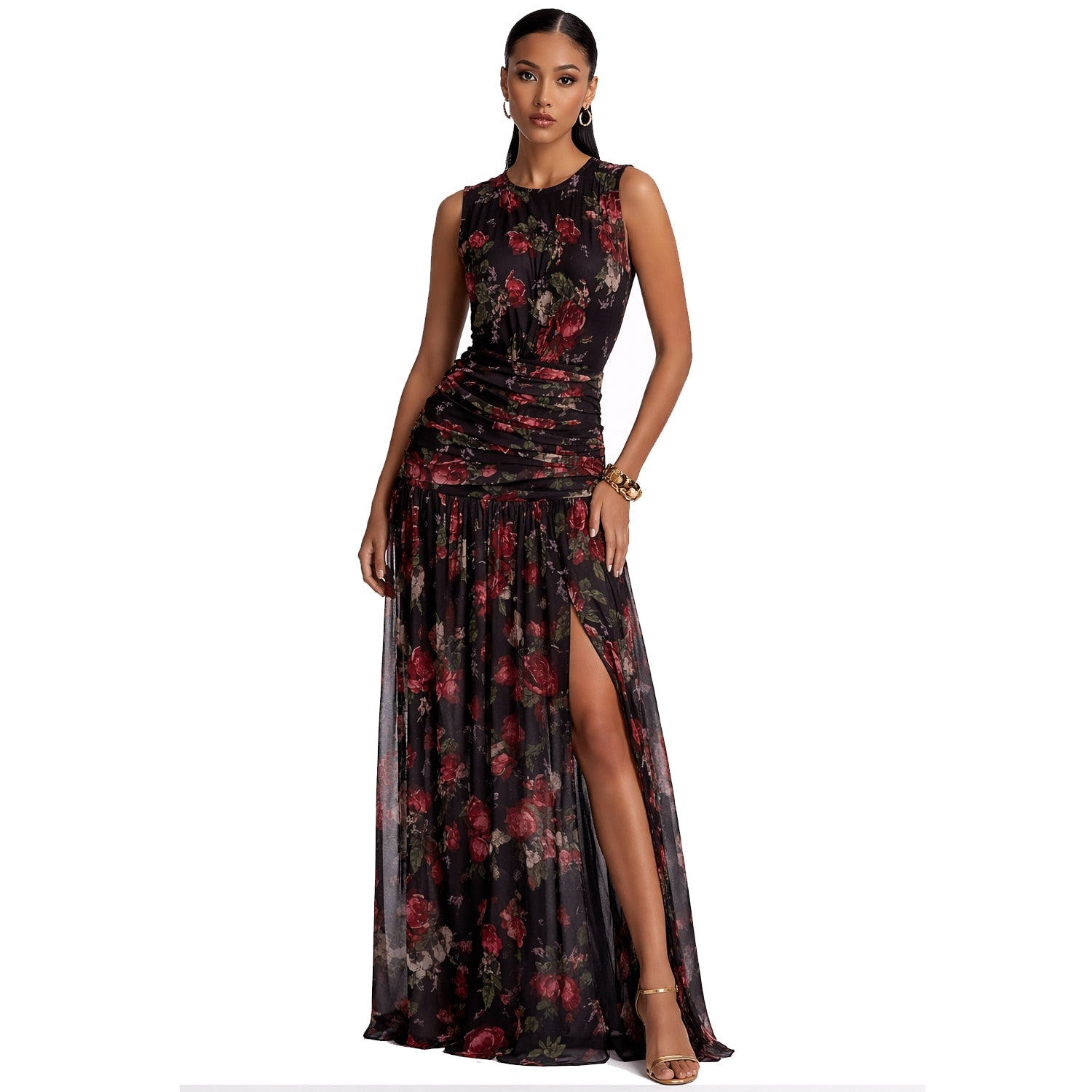 Midnight Rose Drape Gown