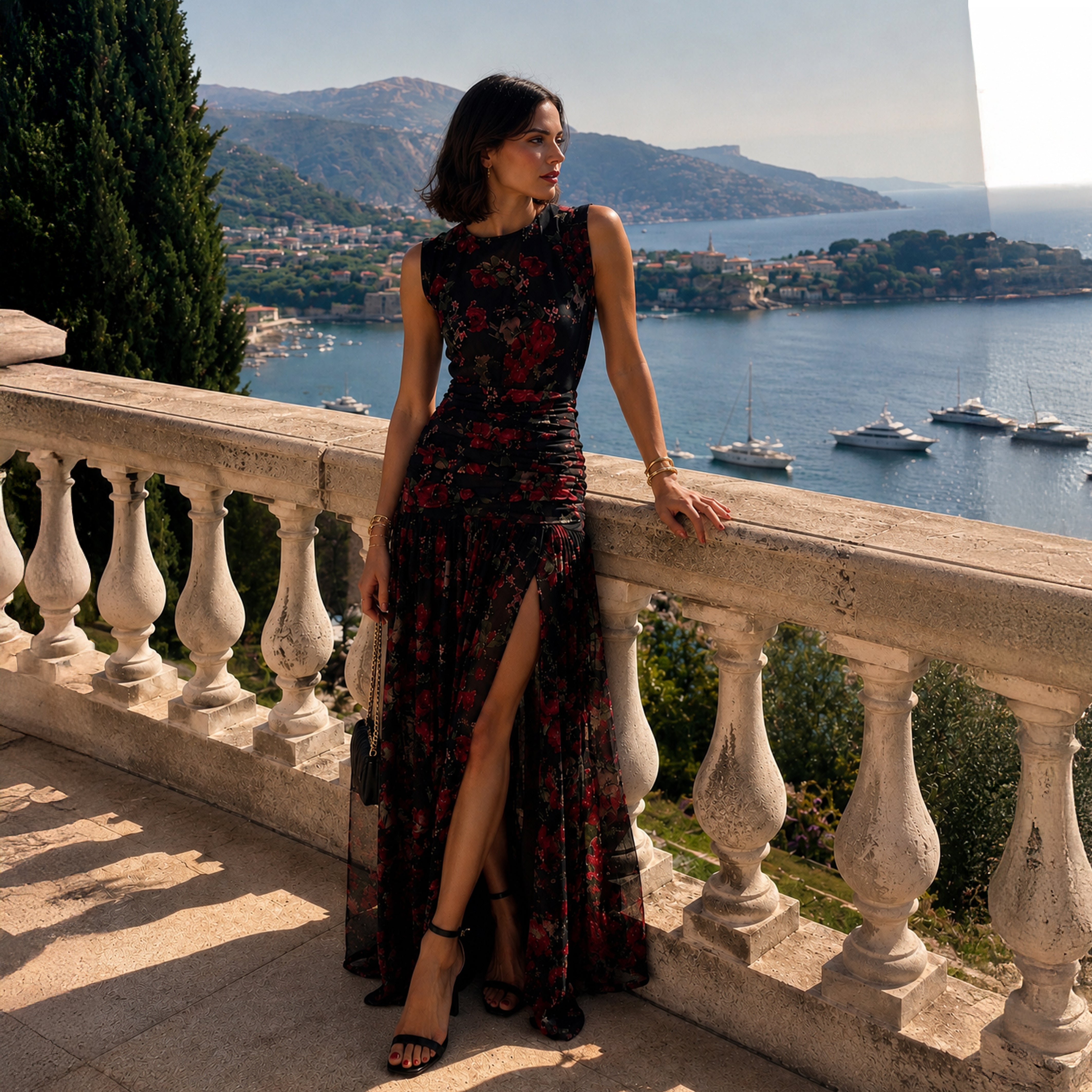 Midnight Rose Drape Gown-4